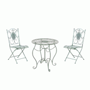 CLP Ensemble de jardin Aldeano en fer Vert antique - vert métal 112416892