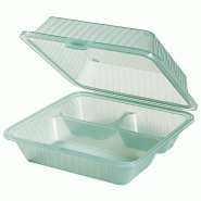 Contacto Barquette à menu Eco-Takeout 23 x 23 x 9 cm, vert - vert plastique 1107/236_0