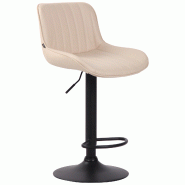 Décoshop26 - Tabouret de bar chaise haute x1 en PVC crème coutures verticales support en métal noir 10_0005099 - noir 3000252462424 Décoshop26 - Tabouret de bar chaise haute x1 en PVC crème coutures verticales support en métal noir 10_0005099 - noir 3000252462424