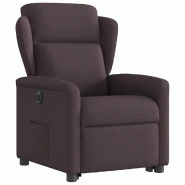 Fauteuil inclinable électrique marron foncé tissu Modèle Rervella - 8721102961410