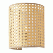 Helloshop26 - Applique murale E27 20 x 16 x 12 cm aspect rotin beige 03_0008855 - beige 3000224379934