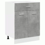 Helloshop26 - Armoire à tiroirs moderne fonctionnelle cuisine 60 x 46 x 81 cm en bois composite gris béton 02_0050742 - gris Bois massif 3000236543750