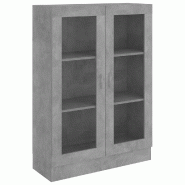 Helloshop26 - Armoire à vitrine classique épurée 82,5 x 30,5 x 115 cm en bois d'ingénierie gris béton 02_0047754 - gris verre 3000234941527