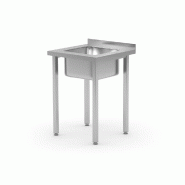 HENDI Table d’évier, vissée, Kitchen Line, vasque au centre, 600x600x(H)850mm - inox 816752
