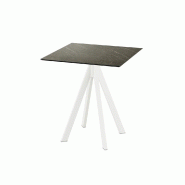 Infinity table de bistrot avec piètement blanc + plateau HPL Midnight Marble 70x70 cm