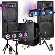 Pack SONO BM SONIC MEGA BASSES 3200W Caisson/Subwoofer bi-amplifié 18" 46cm, HP 215, Portiques 8 Lumières Teos/Euphoria, DJ CLUB - 3666638046499