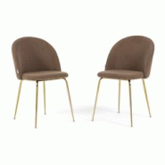 RATTATAN Lot de 2 chaises d’intérieur en velours côtelé avec pieds en métal, rembourrées pour cuisine, salle à manger, bar ou restaurant – S RATTATAN Lot de 2 chaises d’intérieur en velours côtelé avec pieds en métal, rembourrées pour cuisine, salle à manger, bar ou restaurant – S