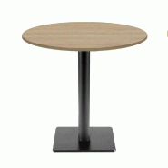 RestooTab - Table Milan T Ø70cm décor chêne miel - marron fonte TB-MIT-R70M-CH.MIEL