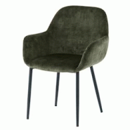 SIT Möbel Ensemble de 2 fauteuils en velours SIT | Accoudoirs évasés | Revêtement en velours vert | Pieds en métal noir | L 48 x P 57 x H 84 cm - SIT Möbel Ensemble de 2 fauteuils en velours SIT | Accoudoirs évasés | Revêtement en velours vert | Pieds en métal noir | L 48 x P 57 x H 84 cm -