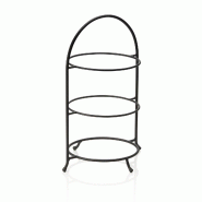 Support de service 3 niveaux 46,5 x 33 cm noir revêtu poudre acier - Was Germany - 4044925137072