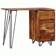 VidaXL Bureau avec 1 tiroir et 1 armoire Bois massif Modèle Atlas Focus Pro - 244359