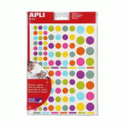 Apli Lot de 5 Etui de 2080 gommettes Ronds, coloris pep's assortis (8) - 3270241025323