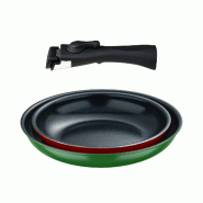 BERGNER Click&Cook - Ensemble de 2 poêles Ø22/Ø26 cm en aluminium embouti avec poignée amovible - Q4952