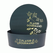 Boite carton ronde empilable Plaisir Gourmand Ø26 - Boite carton ronde empilable Plaisir Gourmand Ø26 -