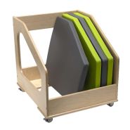 Chariot de rangement pour 10 tapis de sol pentagonaux - roulettes avec freins