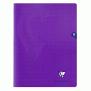 Clairefontaine Lot de 10 Cahier Mimesys 24x32, 48p./24 feuilles 90 g/m² piquées, coloris violet, quadrillé 5x5 - 3329683733126