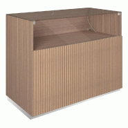 Comptoir vitrine côté bois Vertigo T01 MDF naturel et noyer 120x60x93cm