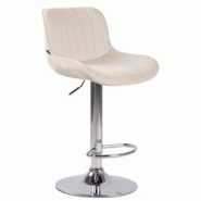 Décoshop26 - Tabouret de bar chaise haute x1 en velours crème coutures verticales support en métal chromé 10_0005105 - 3000252463780 Décoshop26 - Tabouret de bar chaise haute x1 en velours crème coutures verticales support en métal chromé 10_0005105 - 3000252463780