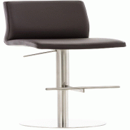 Décoshop26 - Tabouret de bar x1 réglable en hauteur et pivotant à 360° plateforme ronde en métal assise en PVC marron 10_0004565 - marron métal