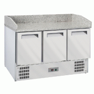 Diamond - Table pizzas frigorifique 3 portes GN1/1, top en granit - réf. WR-SRZ6-M3 - gris inox AKS-WR-SRZ6-M3