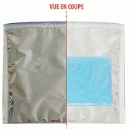 Emballages isothermes pochette zip 20xh22 cm avec gel eutectique intégré