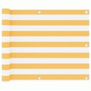 Helloshop26 - Écran de balcon brise pare vue protection confidentialité 75 x 400 cm tissu oxford blanc et jaune  02_0010079 - 3000542147765 Helloshop26 - Écran de balcon brise pare vue protection confidentialité 75 x 400 cm tissu oxford blanc et jaune  02_0010079 - 3000542147765