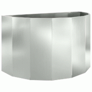 Helloshop26 - Jardinière demi-ronde moderne extérieur 90 x 45 x 50 cm design chic en acier galvanisé argent 02_0052955 - métal 3000237671292