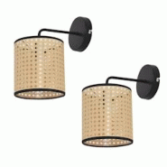 Helloshop26 - Lot de 2 appliques murales 25 x 17 x 16 cm noir beige 03_0007355 - 3001874682726 Helloshop26 - Lot de 2 appliques murales 25 x 17 x 16 cm noir beige 03_0007355 - 3001874682726