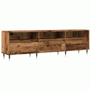 Helloshop26 - Meuble TV vieux bois avec grand espace de rangement 150 x 30 x 44 cm style moderne en bois d'ingénierie marron 02_0051066 - marron Bois