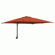 Helloshop26 - Parasol de jardin inclinable moderne pour terrasse 247,5 x 248,5 x 160 cm en polyester terre cuite 02_0058639 - 3000240697555