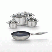 Lot Poêle 28cm et 4 Faitouts 14/16/20/24cm Elo Profi Therm Platinum - gris inox 3176239989366