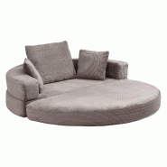 Merax Canapé et lit modulaires 2 en 1 – Salon rond, canapé-lit pliant multifonctionnel désossé avec 3 oreillers, velours côtelé, gris foncé - Merax Canapé et lit modulaires 2 en 1 – Salon rond, canapé-lit pliant multifonctionnel désossé avec 3 oreillers, velours côtelé, gris foncé -