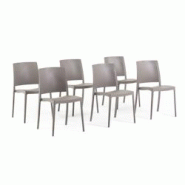RATTATAN Set 6 Chaises Empilables en Polypropylène avec fibre de verre pour Jardin ou intérieur, hydrofuges et résistantes, deign moderne - MARIA - RATTATAN Set 6 Chaises Empilables en Polypropylène avec fibre de verre pour Jardin ou intérieur, hydrofuges et résistantes, deign moderne - MARIA -