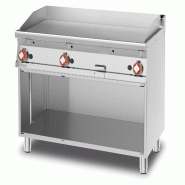 Redcook Plan de cuisson à gaz chromé lisse trois zones de cuisson. Structure en acier inoxydable. Dimensions 120x70,5 h 90 cm. Modèle FTL-712GS3 -