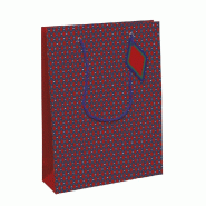 Sac papier Géométrique poignées cordelettes 26,5x14x33 cm - par 6