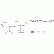 Table de réunion rectangulaire - Quadrifoglio - Argent Ral 9006, Chêne blanchi_0