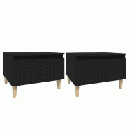 Tables d'appoint 2 pcs Noir 50x46x35 cm Bois d'ingénierie Modèle Patio Solaria Prime - 819503