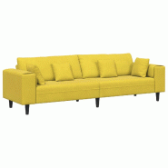 VidaXL Canapé avec coussin Jaune 250 x 77 x 76 cm Velours Modèle Vega Executive Vintage - Matériau naturel 3335159