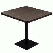 VidaXL Table de bistro MDF et acier Carré 80 x 80 x 75 cm Frêne foncé  Modèle Zenith Salle à manger - 245611