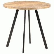 VidaXL Table de salle à manger 80 cm Bois de manguier brut Modèle Sirius Vision Plus - Bois massif 320483