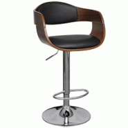 VidaXL Tabouret De Bar Bois Courbé Et Similicuir - noir 241053 VidaXL Tabouret De Bar Bois Courbé Et Similicuir - noir 241053