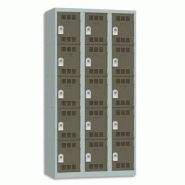 Pierre henry vestiaire 5 cases + 3 colonnes - dimensions : l90 x h180 x p50 cm gris perle basalte Pierre henry vestiaire 5 cases + 3 colonnes - dimensions : l90 x h180 x p50 cm gris perle basalte