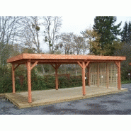Auvent ombra grande dimension - toit plat - treillage en bois sur 1 côté Auvent ombra grande dimension - toit plat - treillage en bois sur 1 côté