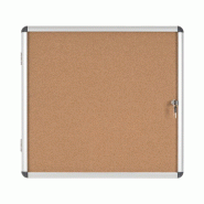 Bi-Office Enclore - Présentoir intérieur en liège avec porte et serrure en aluminium, 720 x 674 mm - 6x A4 - marron bouchon VT620101150