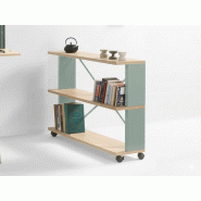 Bibliothèque modulaire Dese Dsegno sur roulettes design italien