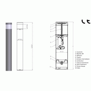 Borne lumineuse d'éclairage public électrique karin 1200 / led / 21 w / en aluminium anodisé / 1,2 m