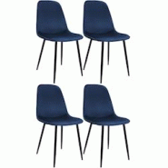 CLP Chaise de salle à manger Maryam Bleu foncé/Velours - bleu textile 327434 CLP Chaise de salle à manger Maryam Bleu foncé/Velours - bleu textile 327434