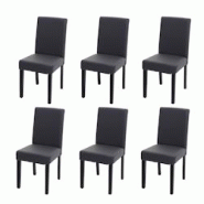 Décoshop26 - Lot de 6 chaises de salle à manger design moderne en PVC gris mat pieds en bois foncés 04_0007659 - gris 3000262229314 Décoshop26 - Lot de 6 chaises de salle à manger design moderne en PVC gris mat pieds en bois foncés 04_0007659 - gris 3000262229314