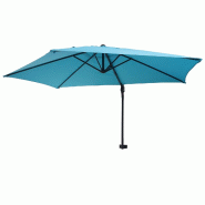 Décoshop26 - Parasol mural pour balcon terrasse avec mât inclinable 3m polyester aluminium/acier 9kg couleur turquoise 04_0005635 - aluminium 300057