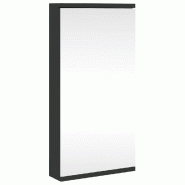 Helloshop26 - Armoire de bain à miroir d'angle murale design épuré 30 x 24 x 60 cm en bois d'ingénierie noir 02_0047279 - noir verre 3000234691521